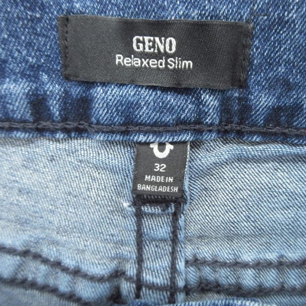 True Religion Geno Relaxed Slim Jeans Mens 32x26 Blue Medium Wash Stretch Denim